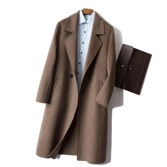 Long Dropped Shoulder Trench Coat Cashmere Coat  
