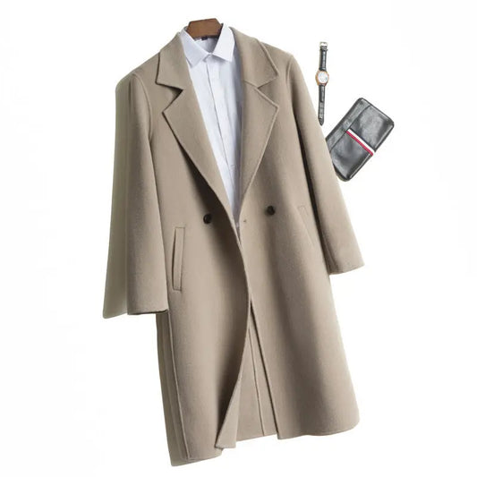 Long Dropped Shoulder Trench Coat Cashmere Coat  