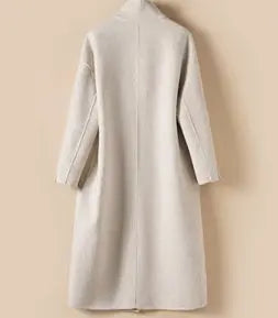 Long Stand-up Collar High-grade Double-sided Woolen Coat  