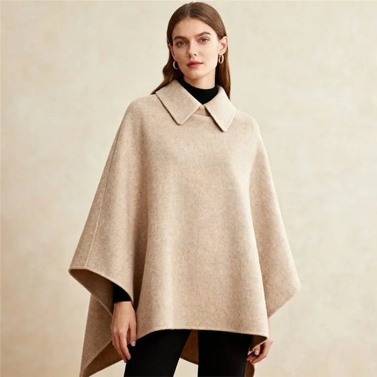 Long Woolen Cape Coat That Flatters Your Figure And Creates A Slimming Elegant Look  
