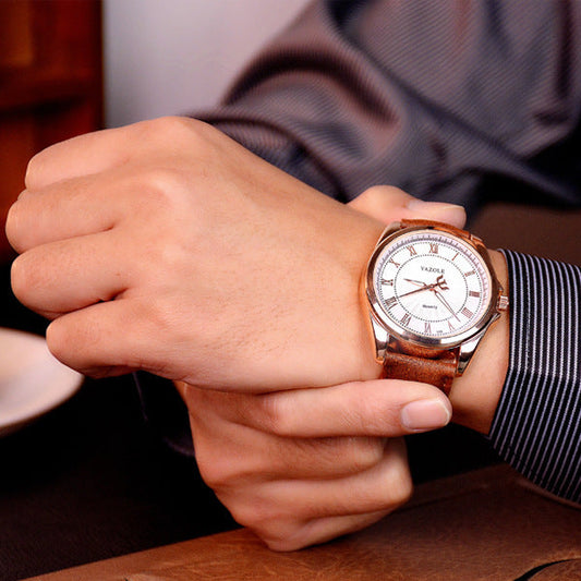 Male luxury Watch Simple Watch Cross - Border dress watch  
