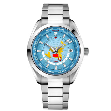 Men's Multifunctional Mechanical GMT Dual Time Zone Luminous Watrproof Watch Utrano