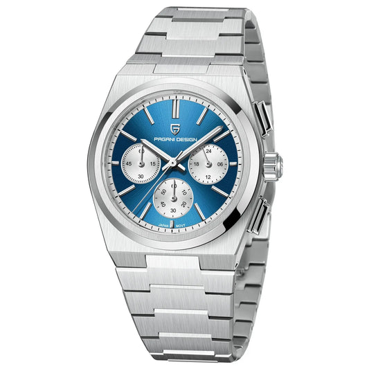 Mens Fashion Blue Quartz Waterproof Chronograph Watch - UTrano
