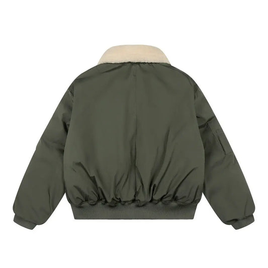 Motorcycle suit with fur collar and cotton jacket  