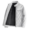 PU leather cotton jacket for men in winter with added velvet and thick leather cotton jacket, Korean version youth motorcycle  