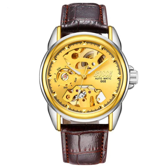 Pausini automatic mechanical watches Mens watch Korean business hollow waterproof mechanical watch wholesale gift 