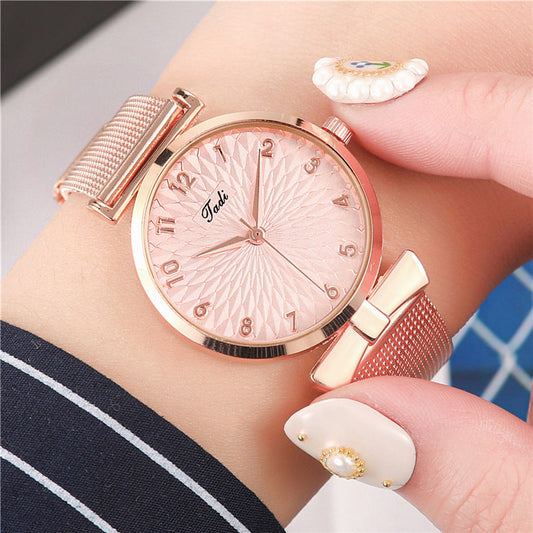 Personality Bowknot Fashion Digital Sunflower Watch Women  