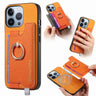Retro Magsafe Cross Leather Ring Holder Card Bag Phone Case, For iPhone 15 Pro max, For iPhone 15 Pro, For iPhone 15 Plus  