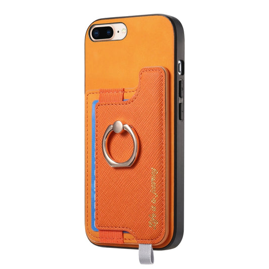 Retro Magsafe Cross Leather Ring Holder Card Bag Phone Case, For iPhone XR, For iPhone XS Max, For iPhone 7 Plus / 8 Plus  