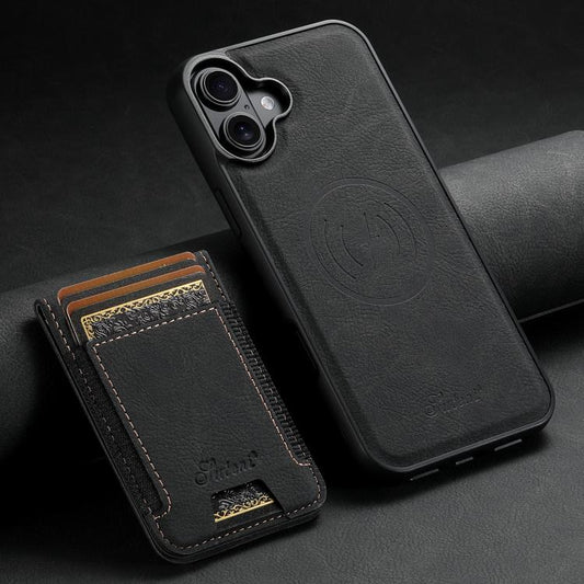 Suteni H17 Litchi Texture Leather MagSafe Detachable Wallet Phone Case, For iPhone 17 Pro Max, For iPhone 17 Pro, For iPhone 17, For iPhone Air, For iPhone 16e, For iPhone 16 Pro Max  