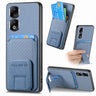 Carbon Fiber Card Bag Fold Stand Phone Case, For Honor 90 Pro, For Honor 90, For Honor Magic5 Pro, For Honor Magic5  