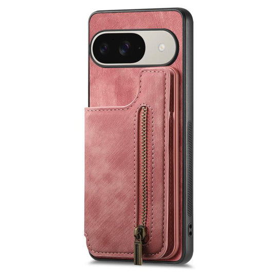 Retro Leather Zipper Wallet Back Phone Case, For Google Pixel 11 Pro XL, For Google Pixel 11, For Google Pixel 11 Pro, For Google Pixel 10 Pro XL  
