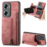 Retro Leather Zipper Wallet Back Phone Case, For Honor 50 SE, For Honor X50i / 90 Lite  