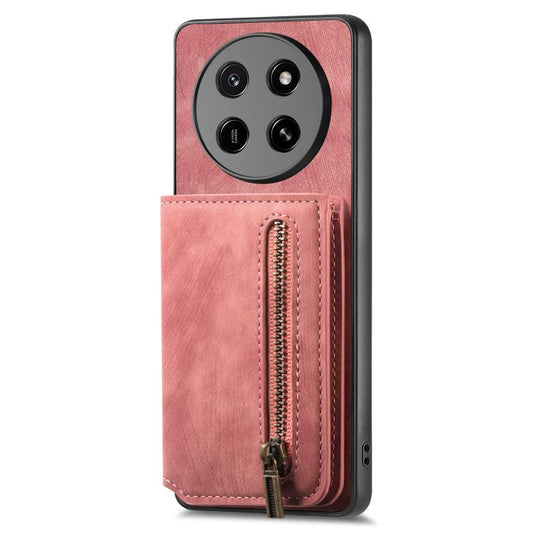 Retro Leather Zipper Wallet Back Phone Case, For Honor 600 Pro Global, For Honor 600 Global, For Honor 200 Lite Global, For Honor X8b  
