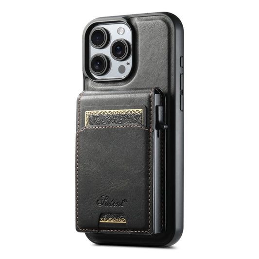 Suteni H19 Oil Wax 2-in-1 MagSafe Removable Card Box Back Phone Case, For iPhone 15 Pro, For iPhone 15 Plus, For iPhone 15, For iPhone 14 Plus, For iPhone 14, For iPhone 14 Pro, For iPhone 14 Pro Max, For iPhone 13 Pro Max, For iPhone 13 Pro           ...  
