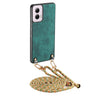 Vintage Leather PC Back Cover Phone Case with Crossbody Strap, For Motorola Moto G Power 2024 5G  