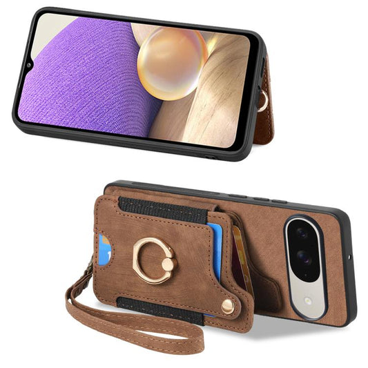 Retro Skin-feel Ring Multi-card Wallet Phone Case, For Google Pixel 11 Pro XL, For Google Pixel 11, For Google Pixel 11 Pro, For Google Pixel 10 Pro XL  