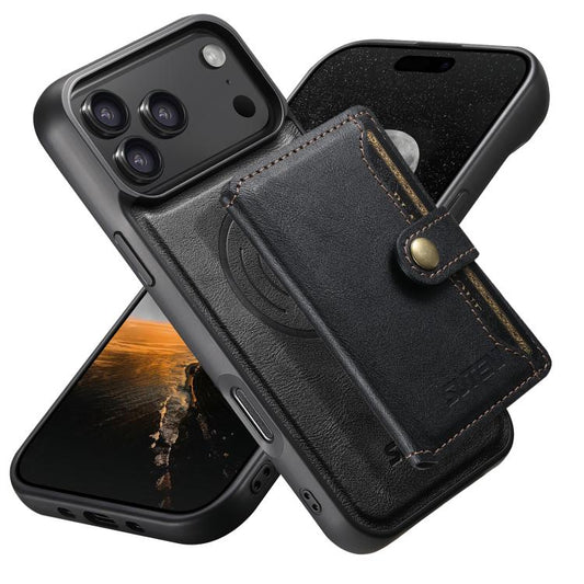 Suteni M4 Magnetic Card Bag MagSafe Leather Phone Case, For iPhone 17 Pro Max, For iPhone 17 Pro, For iPhone 17, For iPhone Air, For iPhone 16 Pro Max, For iPhone 16 Pro, For iPhone 16 Plus, For iPhone 16  