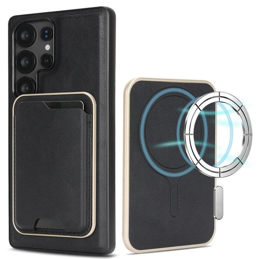 Kalebol Slim MagSafe Ring Magnetic Card Bag Leather Phone Case, For Samsung Galaxy S25 Ultra 5G, For Samsung Galaxy S24 Ultra 5G, For Samsung Galaxy S24+ 5G, For Samsung Galaxy S24 5G  