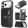 Kalebol Magnetic Button Card Bag MagSafe Ring Leather Phone Case, For iPhone 17 Pro Max, For iPhone 17 Pro, For iPhone 17, For iPhone Air  