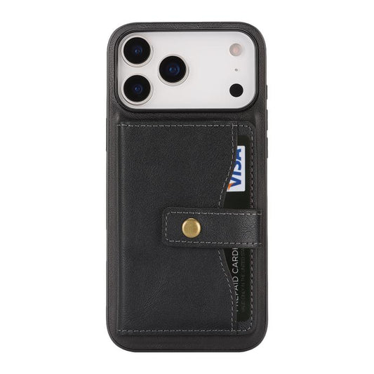 Kalebol Magnetic Button Card Bag MagSafe Ring Leather Phone Case, For iPhone 17 Pro Max, For iPhone 17 Pro, For iPhone 17, For iPhone Air  