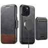 Suteni Q06S2 3-in-1 Detachable Vertical Flip Wallet MagSafe Splicing Leather Phone Case, For iPhone 13 Pro Max, For iPhone 13 Pro, For iPhone 13, For iPhone 12, For iPhone 12 Pro Max, For iPhone 12 Pro  
