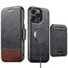 Suteni Q06S2 3-in-1 Detachable Vertical Flip Wallet MagSafe Splicing Leather Phone Case, For iPhone 13 Pro Max, For iPhone 13 Pro, For iPhone 13, For iPhone 12, For iPhone 12 Pro Max, For iPhone 12 Pro  