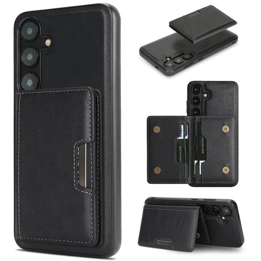 Kalebol Strong MagSafe Magnetic Two-Fold Card Bag Leather Phone Case, For Samsung Galaxy S24 Ultra 5G, For Samsung Galaxy S24+ 5G, For Samsung Galaxy S24 5G, For Samsung Galaxy S23 Ultra 5G  