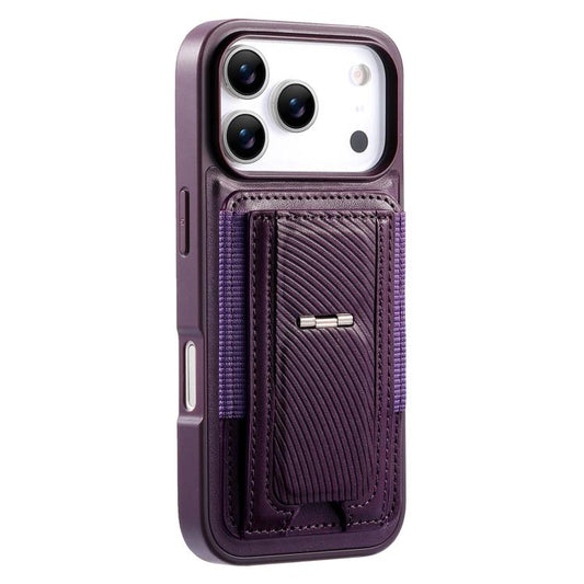 CaseNeo Fold Holder Retro Elastic Card Bag Magnetic Back Phone Case, For iPhone 17e / 16e, For iPhone 17 Pro Max, For iPhone 17 Pro, For iPhone 17, For iPhone Air, For iPhone 16 Pro Max  