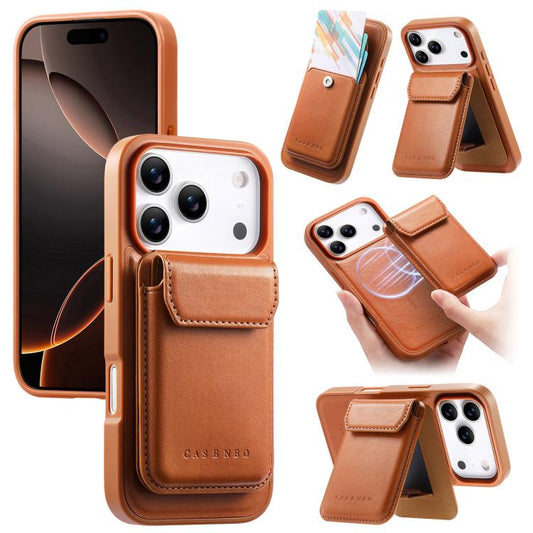 CaseNeo Retro Multi-Card Bag Magnetic Back Phone Case, For iPhone 17  