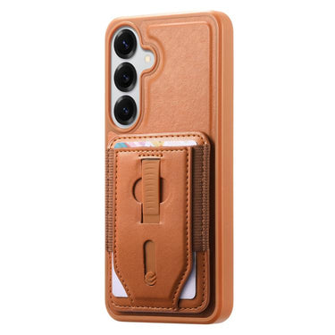 CaseNeo Retro Wristband Elastic Card Bag Magnetic Back Phone Case, For Galaxy S26+ 5G, For Galaxy S26 Ultra 5G, For Galaxy S26 5G, For Galaxy S25 Edge 5G, For Galaxy S25 Ultra 5G, For Galaxy S24 5G / S25 5G  