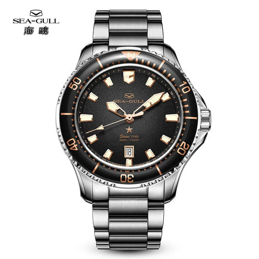 Seagull 40mm Ocean Series Pro Wristwatch Relogio Masculino Men's Automatic Mechanical Watch 300m Diving Sapphire Crystal 1213