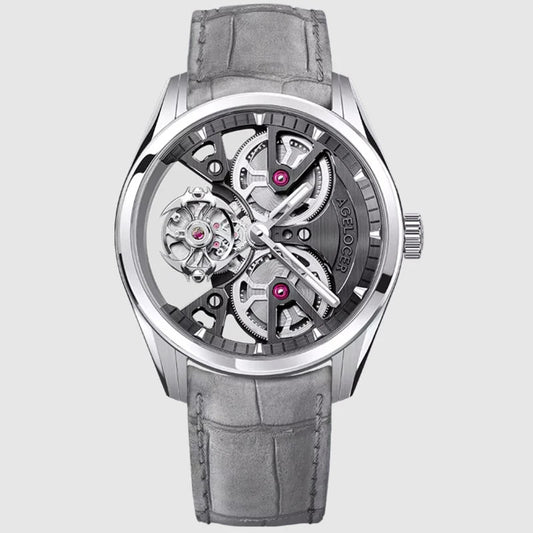 AGELOCER Men's Luxury Skeleton Manual Mechanical Watch Manta Tourbillon Free-sprung Balance Birthday Gift  