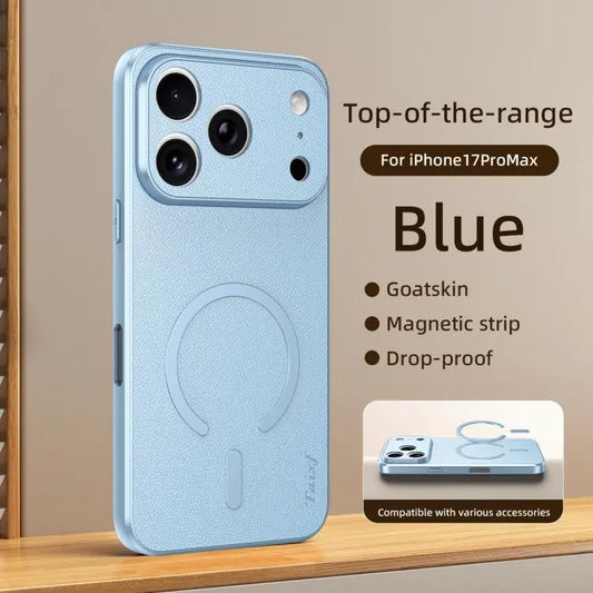 Sheepskin Vegan Leather Magnetic Phone Case, For iPhone 17 Pro Max, For iPhone 17 Pro, For iPhone 17  