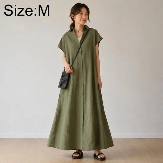 Short Sleeve Casual Short Sleeve Lapel Shirt Dress, S, M, L, XL, 2XL