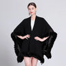 Solid Color Knitted Cape And Shawl Sweater Coat  