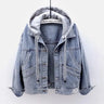 Southeast Asian Export NewHooded Denim Jacket for Women, Short Length, Fashionable Large Pocket Jacket, Casual Top  