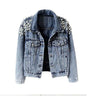 Spring and Autumn New Heavy Beaded Denim Jacket for Women, Short Length, Long Sleeve, Fashionable Export Jacket with Large Pearls  