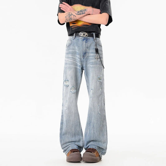 Street Style Lightweight Catwhisker Flared Jeans  