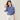 Stylish Blue Checkered Shirt Blazer for WomenFashionable and Youthful Top  