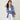 Stylish Blue Checkered Shirt Blazer for WomenFashionable and Youthful Top  