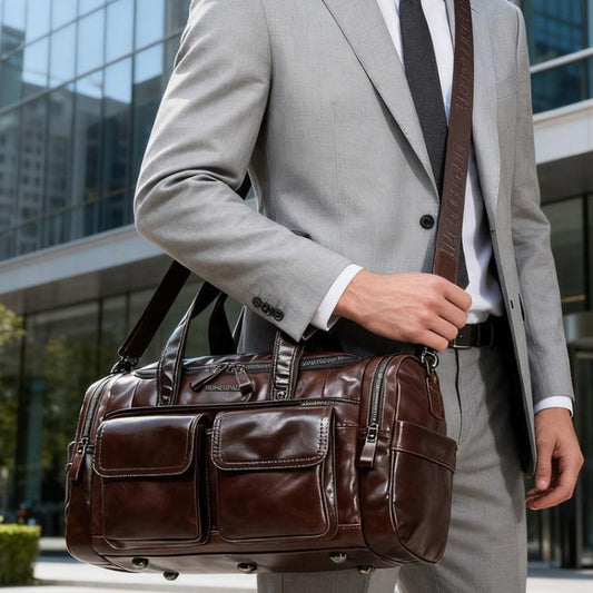 HUMERPAUL MH484 Men Leather Business Travel Bag Large Capacity Carry Bag, MH484  
