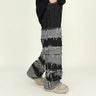 Tassel patchwork jeans men's pants American armband style gradient pants high street ins trendy beggar pants  
