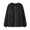 Versatile bright diamond round neck jacket top  