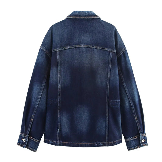 Versatile washed denim jacket  