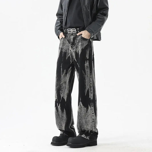 Vibe Style Gradient Black Denim Pants Men  