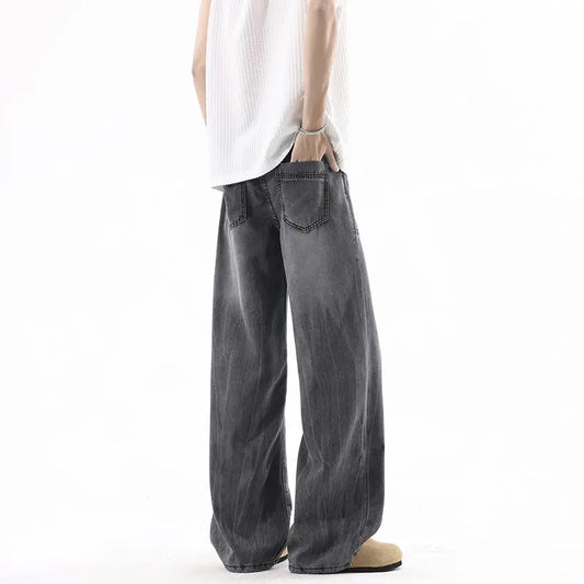 Vintage Blue Knife-Edge Denim Jeans for Men  