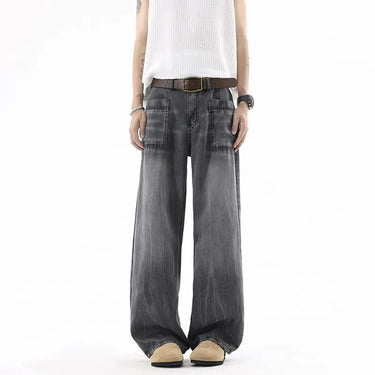 Vintage Blue Knife-Edge Denim Jeans for Men  