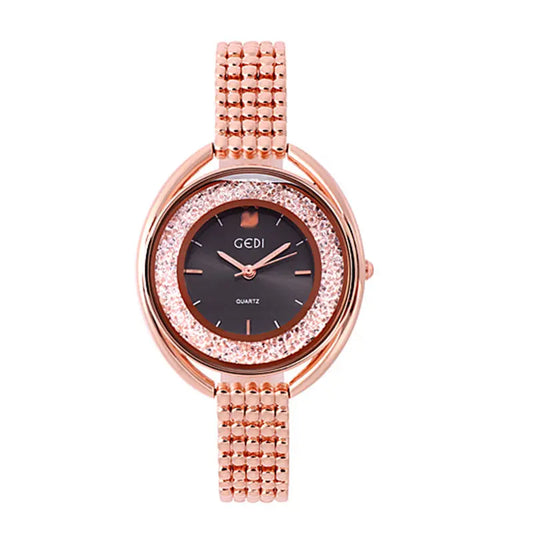 Watch Women Water Diamond British Watch Steel Band Waterproof Ladies Watch  