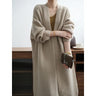 Womens Casual Long-sleeve Solid-color Sweater Cardigan  